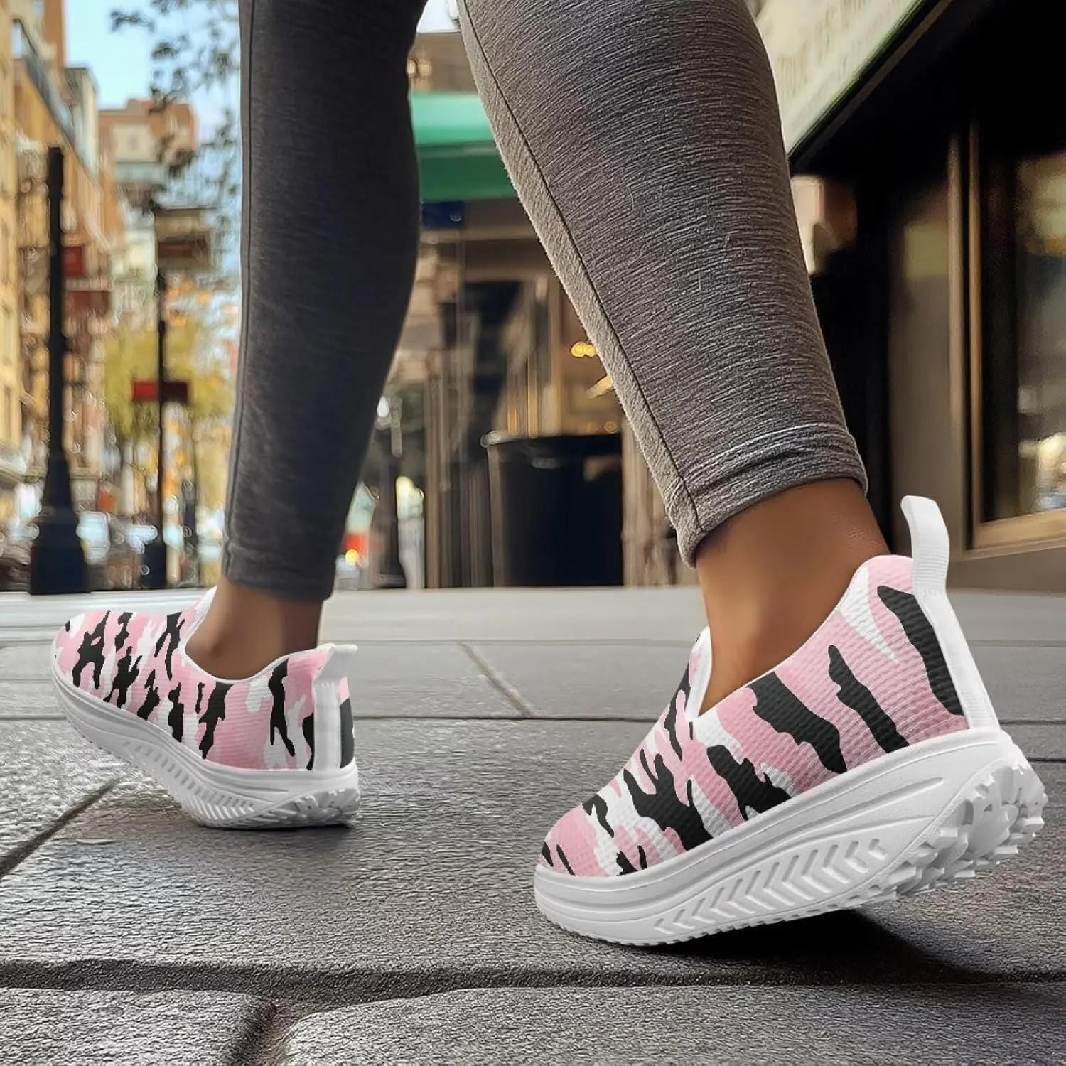 Women Walking Shoes Breathable Cushioned Workout Athletic Sneakers Lightweight Casual House Shoe Size 6-11 White Sole
