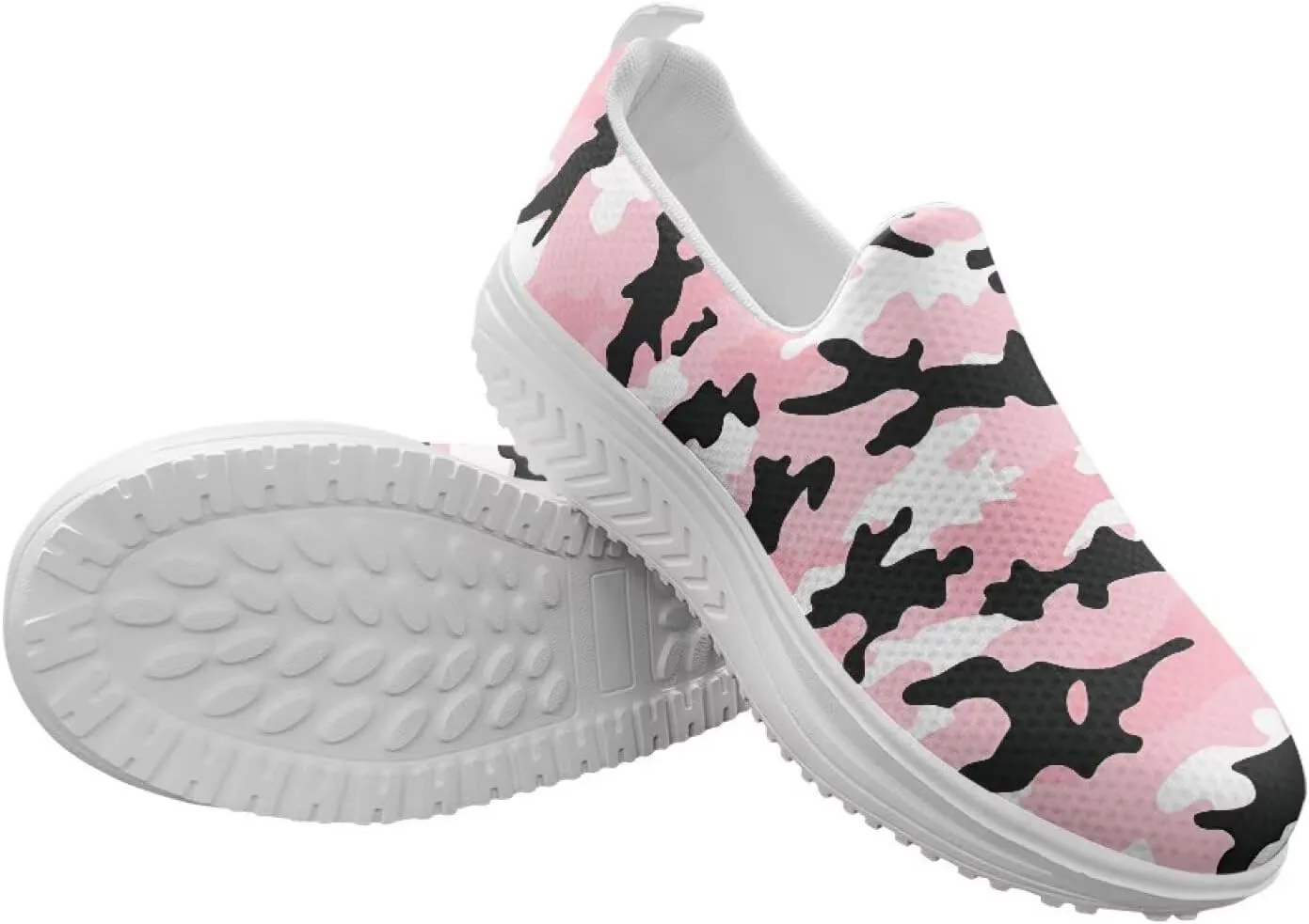 Women Walking Shoes Breathable Cushioned Workout Athletic Sneakers Lightweight Casual House Shoe Size 6-11 White Sole