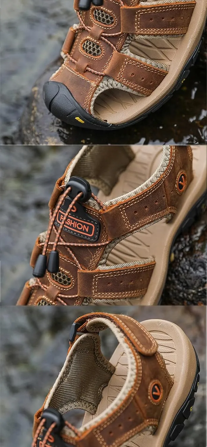 Women's Closed Toe Sport Hiking Sandals, Durable Comfort Lightweight Outdoor Athletic Adventure Sandals Wading Shoes, Men Casual Wide Width Beach Travel Barefoot Walking Sandal