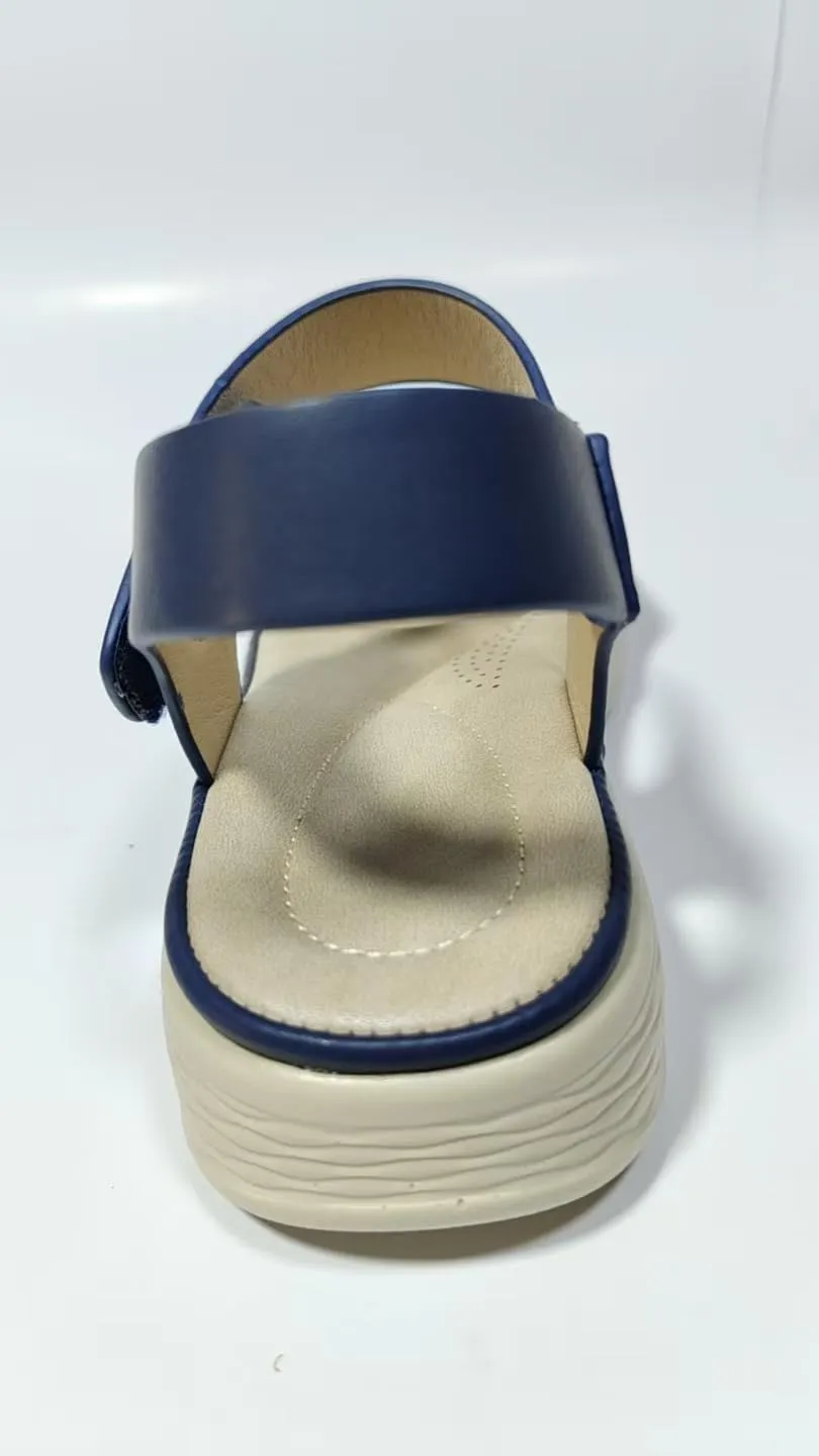 Women's Comfort Platform Sandals, Perforated PU Leather Upper, Lightweight Cushioned Sole, Brown