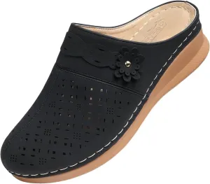Women's Comfortable Floral Non Slip Breathable Thick Soled Large Size Mules Clogs Women's Slippers Women Jelly Sandals
