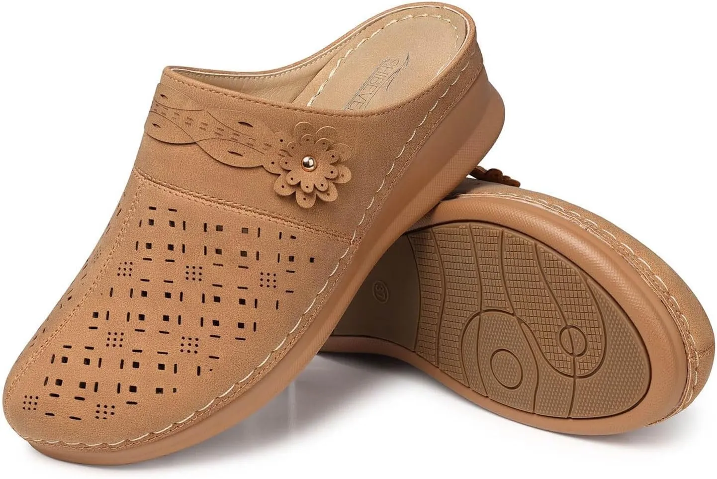 Women's Comfortable Floral Non Slip Breathable Thick Soled Large Size Mules Clogs Women's Slippers Women Jelly Sandals
