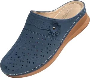 Women's Comfortable Floral Non Slip Breathable Thick Soled Large Size Mules Clogs Women's Slippers Women Jelly Sandals