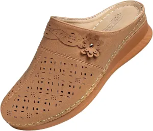 Women's Comfortable Floral Non Slip Breathable Thick Soled Large Size Mules Clogs Women's Slippers Women Jelly Sandals
