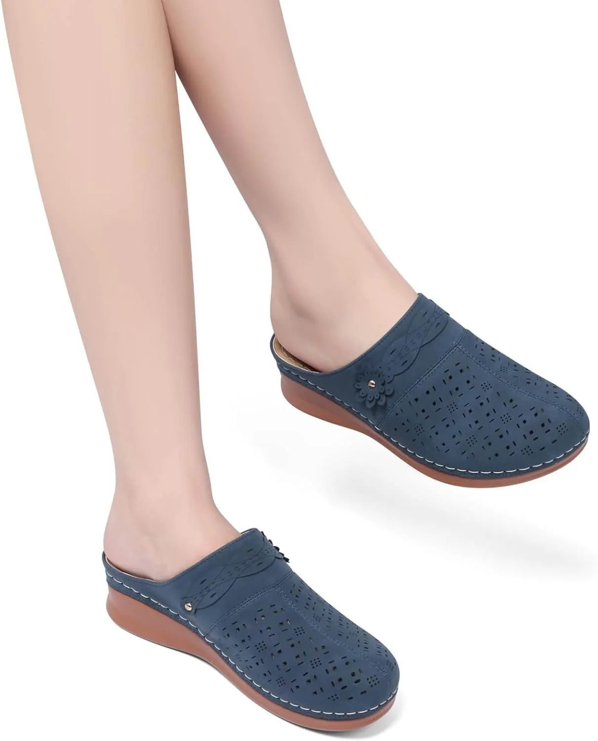 Women's Comfortable Floral Non Slip Breathable Thick Soled Large Size Mules Clogs Women's Slippers Women Jelly Sandals