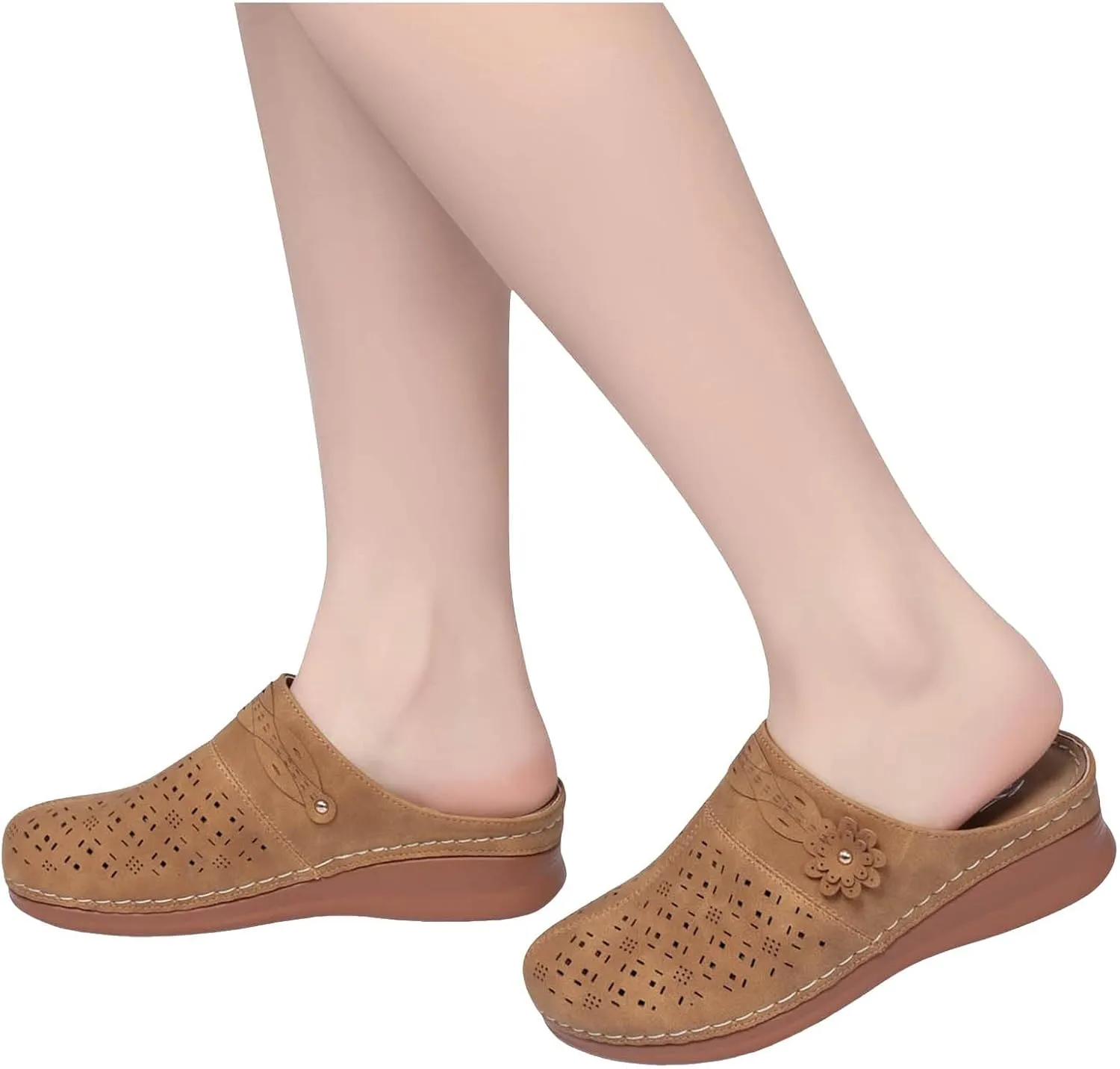 Women's Comfortable Floral Non Slip Breathable Thick Soled Large Size Mules Clogs Women's Slippers Women Jelly Sandals