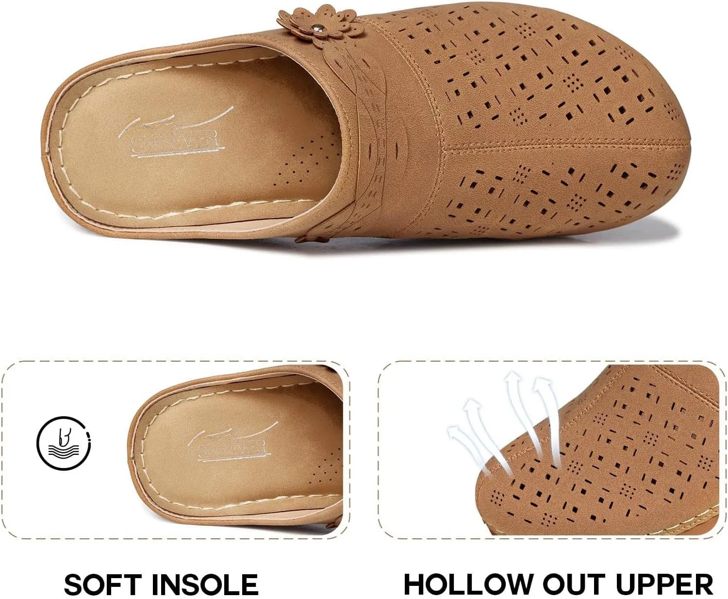 Women's Comfortable Floral Non Slip Breathable Thick Soled Large Size Mules Clogs Women's Slippers Women Jelly Sandals