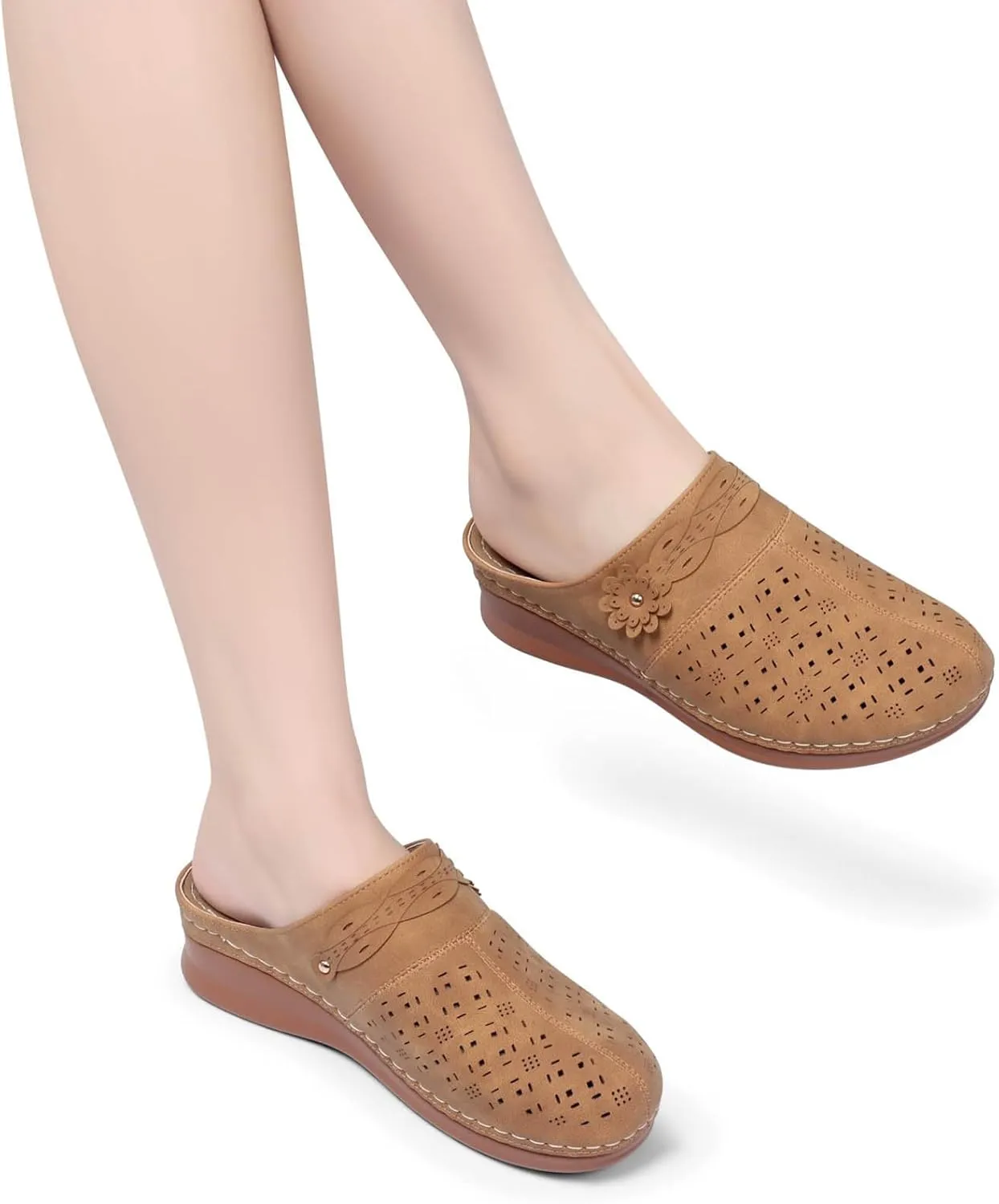 Women's Comfortable Floral Non Slip Breathable Thick Soled Large Size Mules Clogs Women's Slippers Women Jelly Sandals