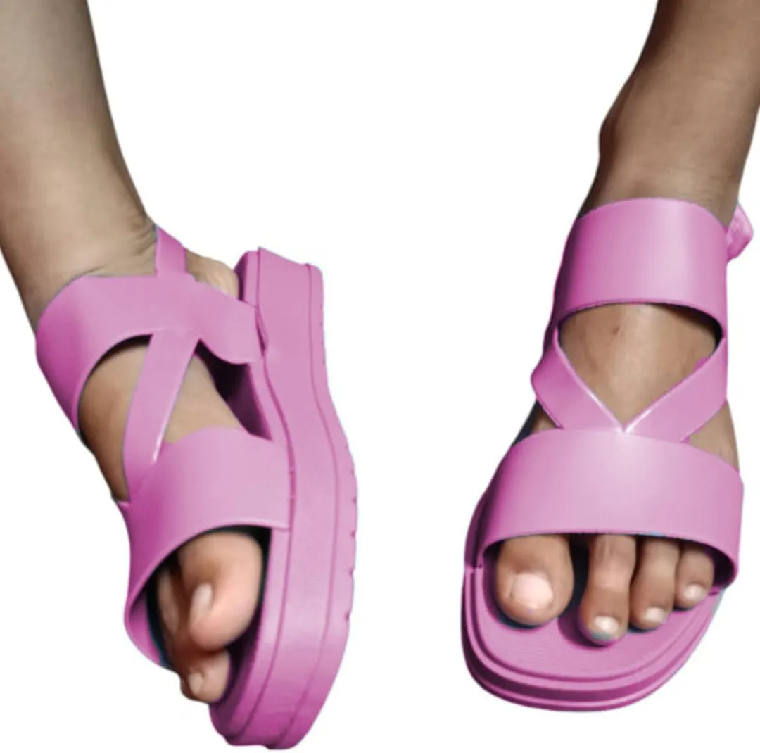 Women's Comfortable Walking Sandals, Platform Ankle Strap, Casual Wedge