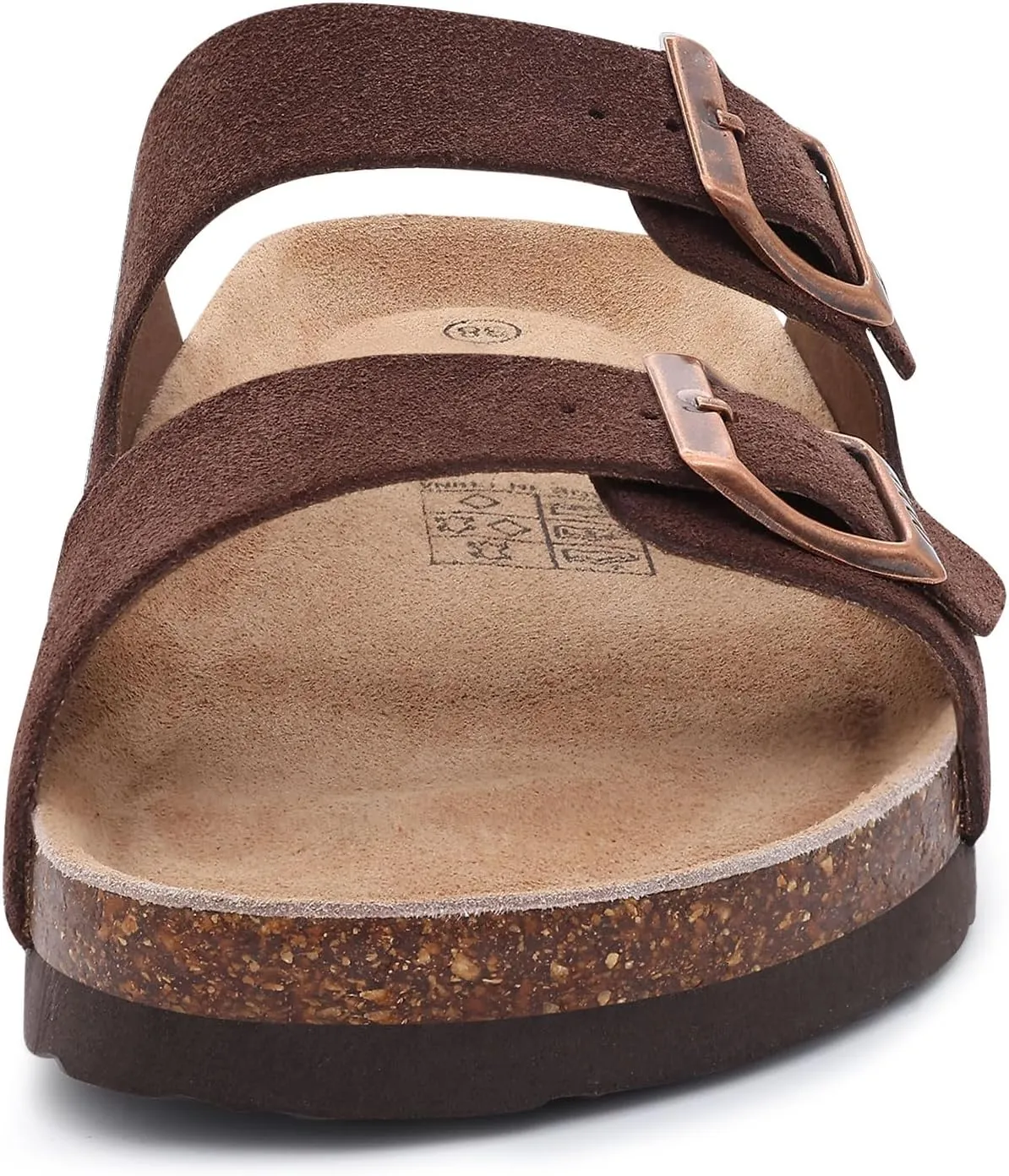 Women's Cork Footbed Slide Sandal, Arch Support Summer Outdoor Sandals with Adjustable Buckle