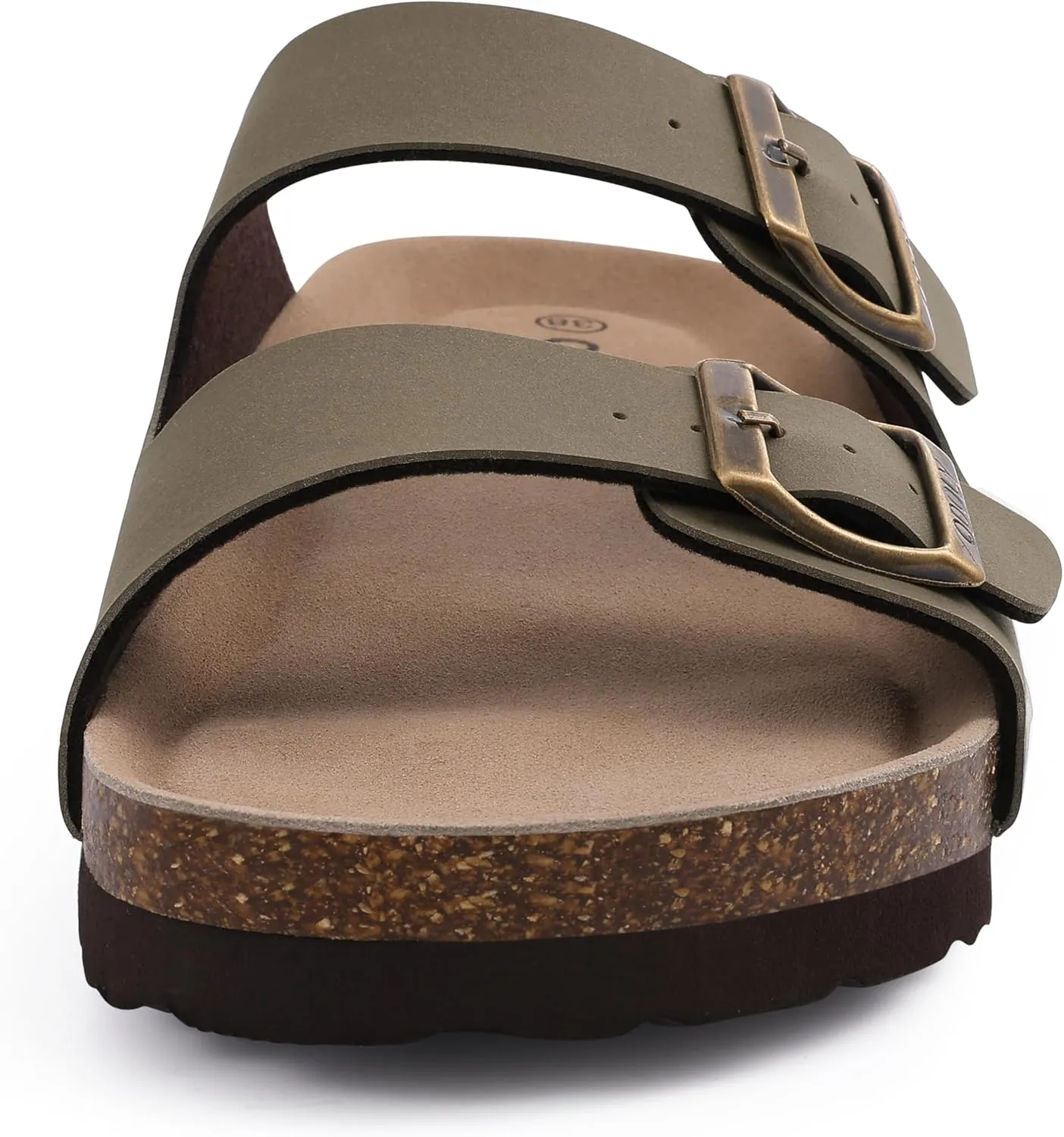Women's Cork Footbed Slide Sandal, Arch Support Summer Outdoor Sandals with Adjustable Buckle
