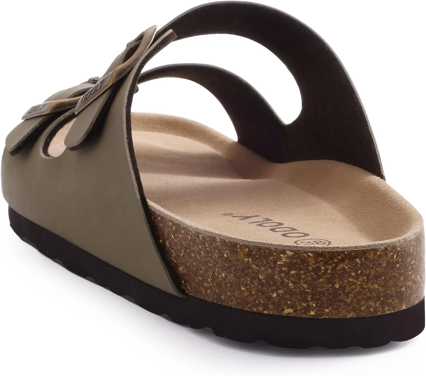 Women's Cork Footbed Slide Sandal, Arch Support Summer Outdoor Sandals with Adjustable Buckle
