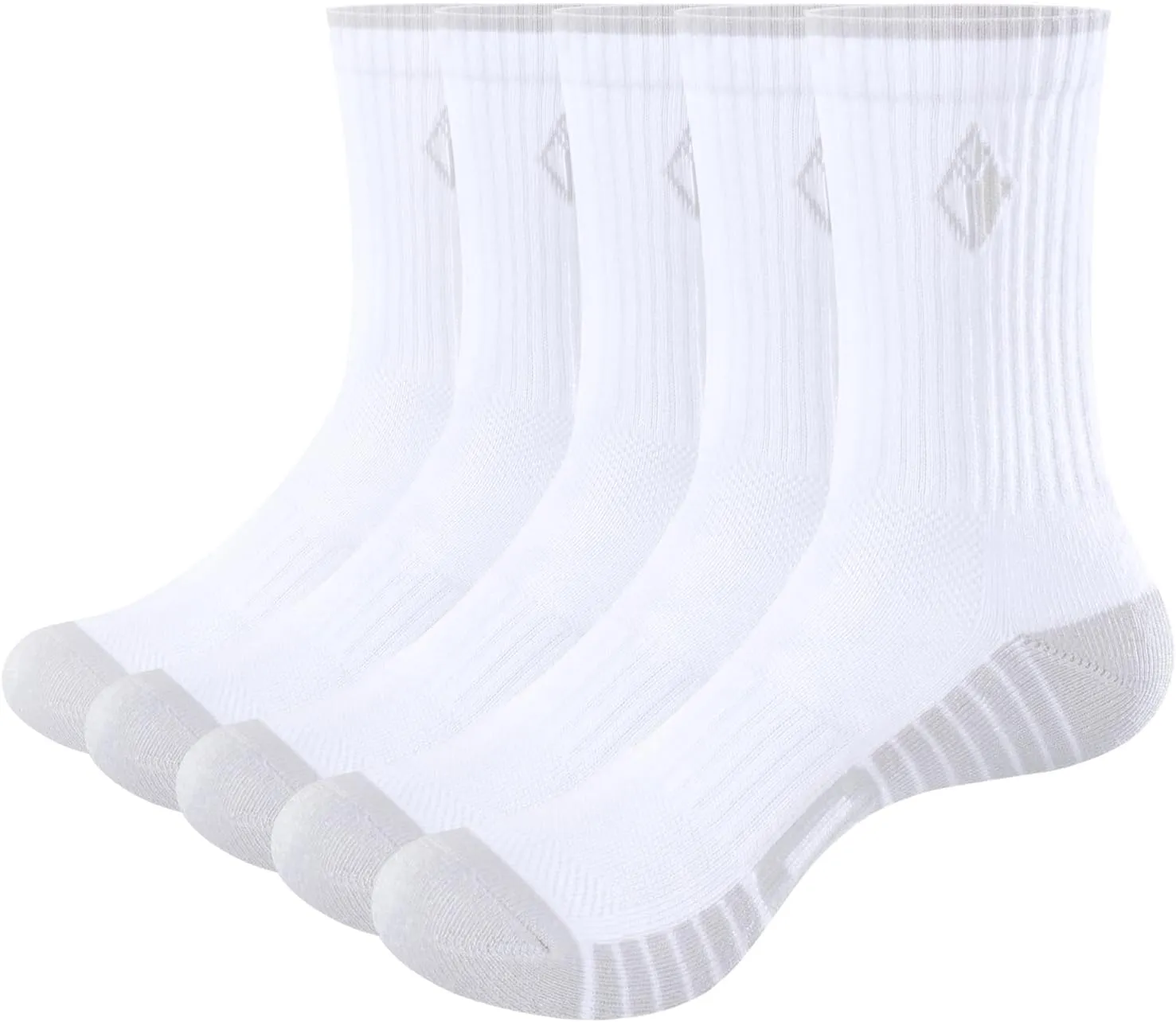 Womens Cushioned Crew Socks For Women, Sweat Wicking Breathable Cotton Casual Everyday Athletic Socks, 5 Pairs