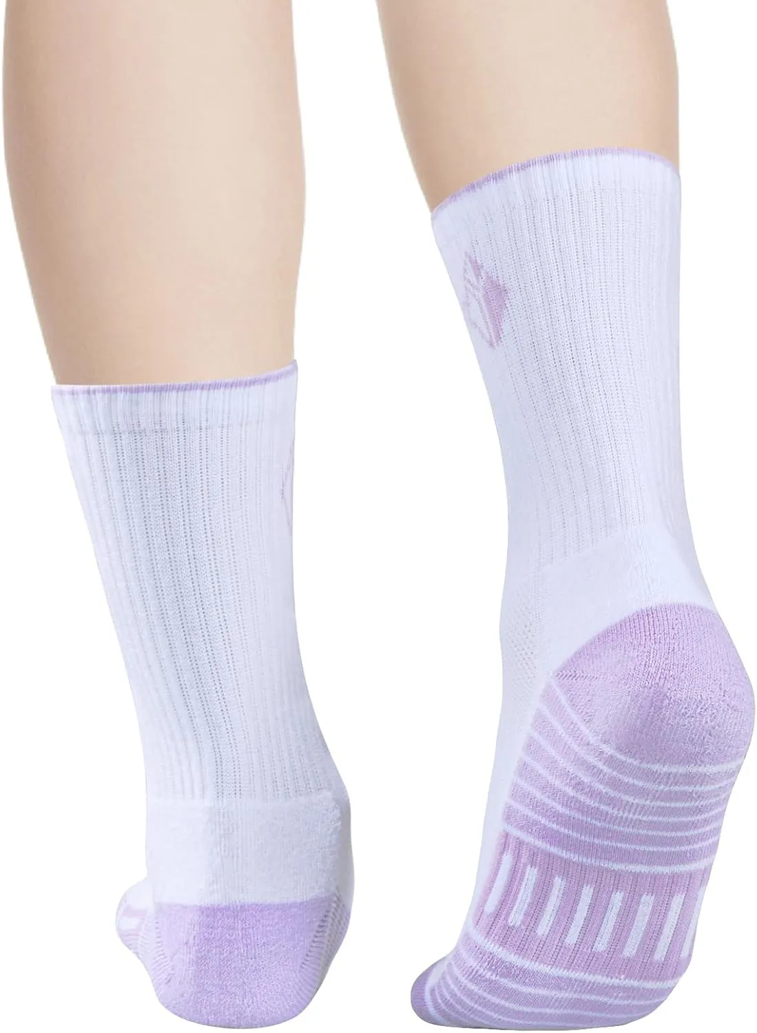 Womens Cushioned Crew Socks For Women, Sweat Wicking Breathable Cotton Casual Everyday Athletic Socks, 5 Pairs