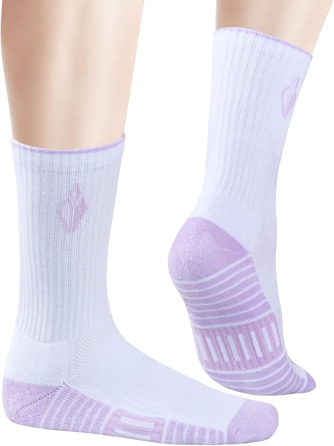 Womens Cushioned Crew Socks For Women, Sweat Wicking Breathable Cotton Casual Everyday Athletic Socks, 5 Pairs
