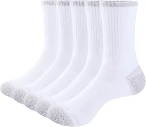 Women's Cushioned Crew Socks Moisture Wicking Gym Tennis Running Training Casual Athletc Socks For Women, 5 Pairs