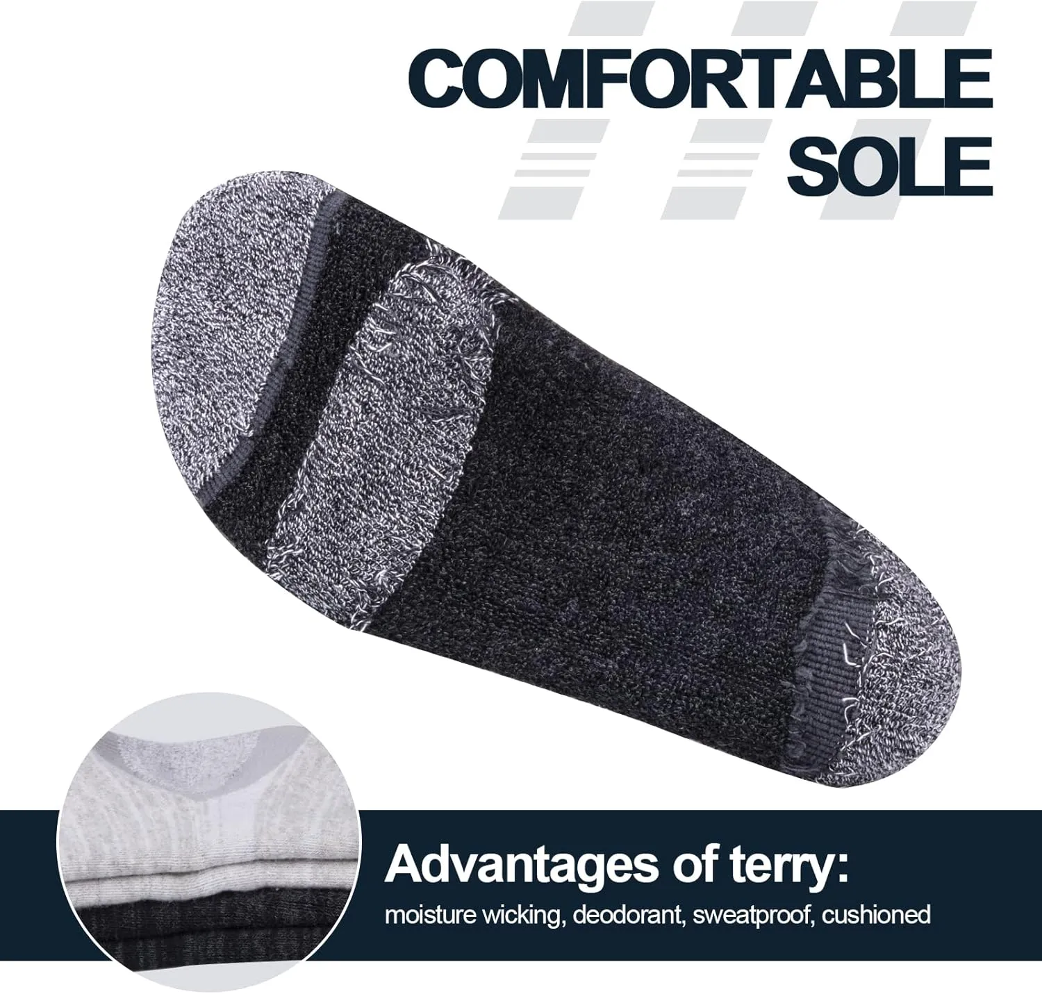 Women's Cushioned Crew Socks Moisture Wicking Gym Tennis Running Training Casual Athletc Socks For Women, 5 Pairs
