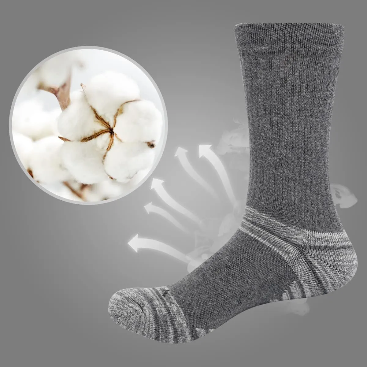Womens Cushioned Outdoor Hiking Socks For Women, Moisture Wicking Cotton Everyday Work Casual Athletic Crew Socks
