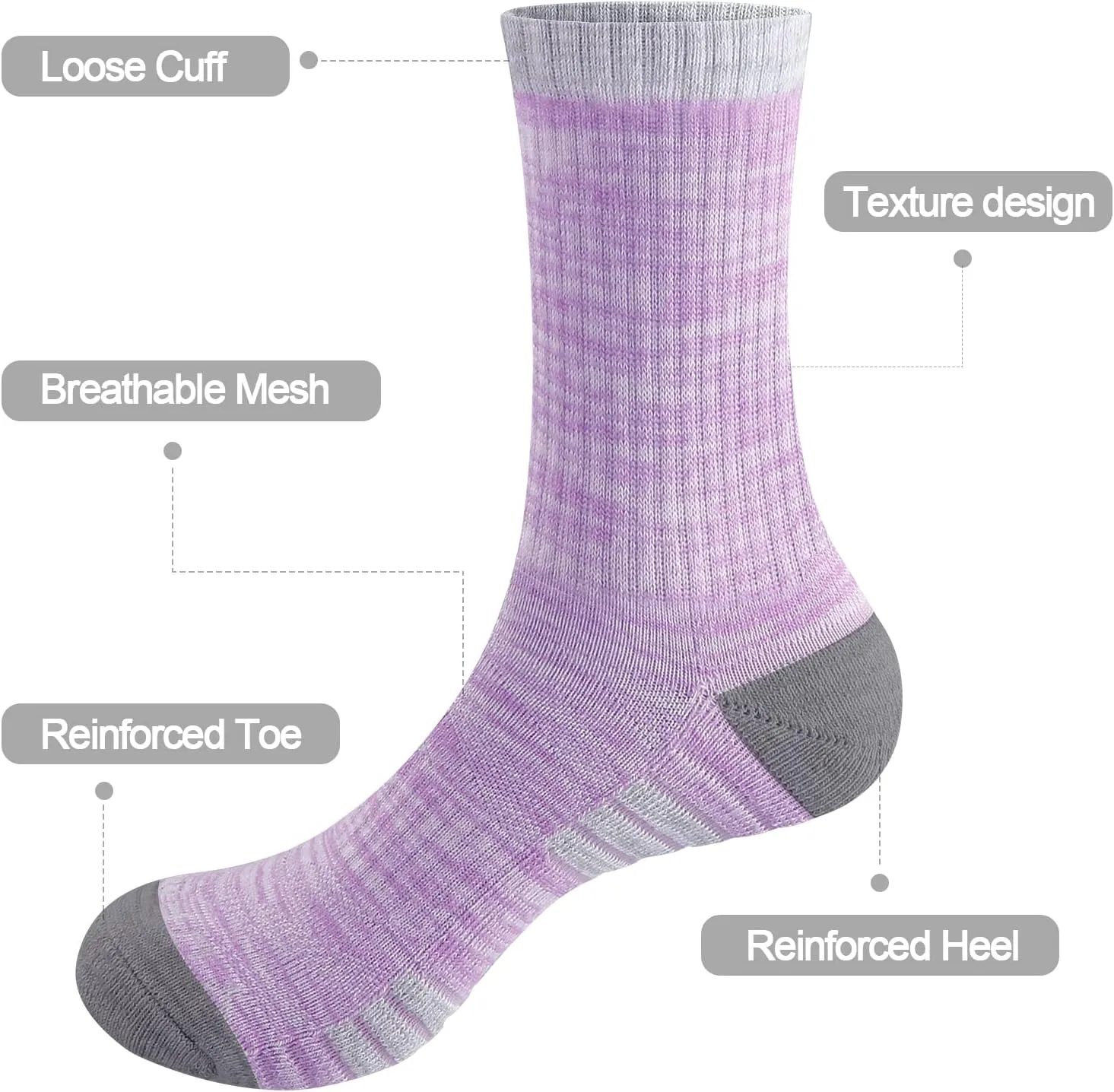 Womens Cushioned Outdoor Hiking Socks For Women, Moisture Wicking Cotton Everyday Work Casual Athletic Crew Socks