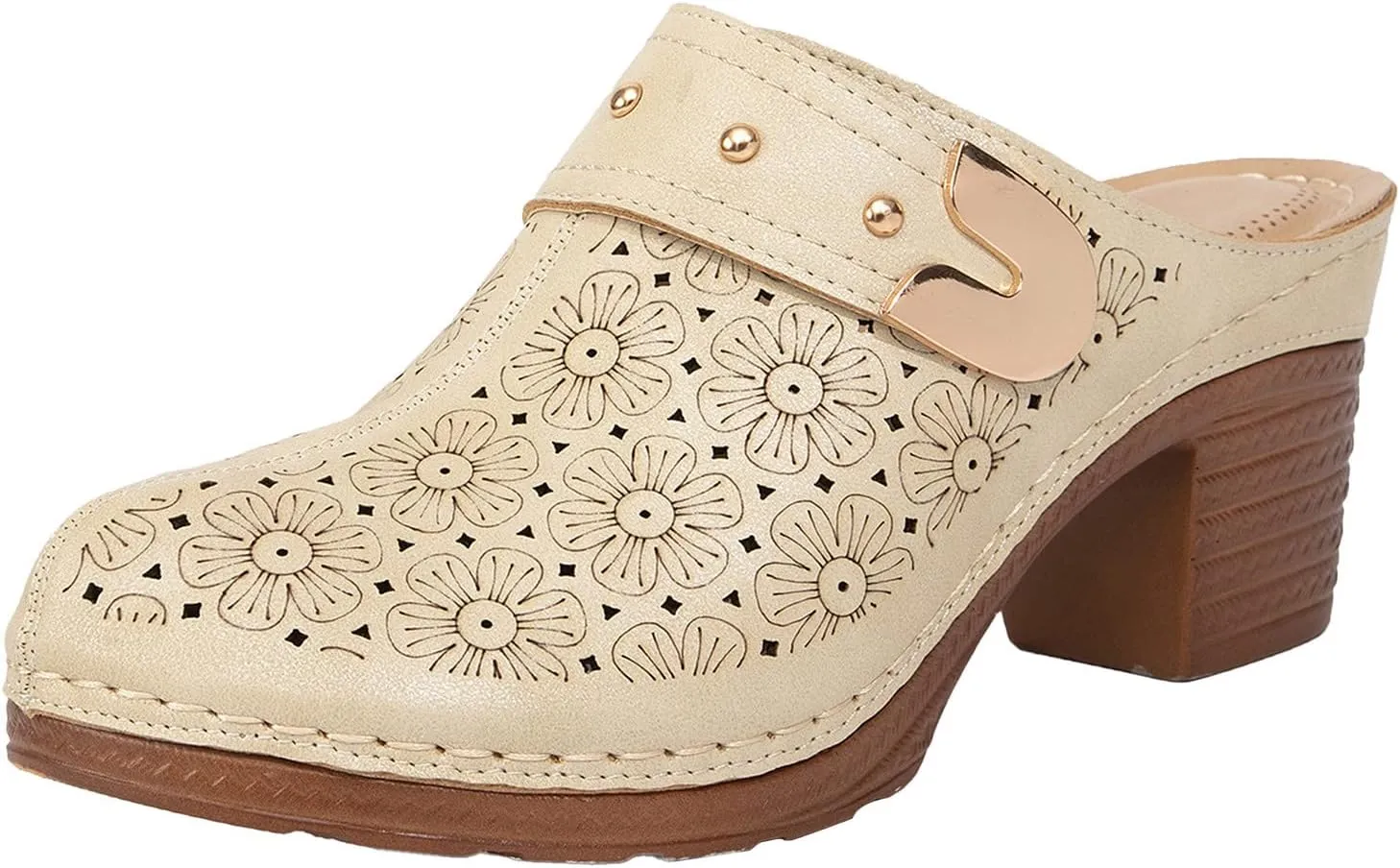 Women's Fashion Casual High Heel Thick Antique Embroidered Hollow Sandals Wool Slipper Socks for Women Indoor