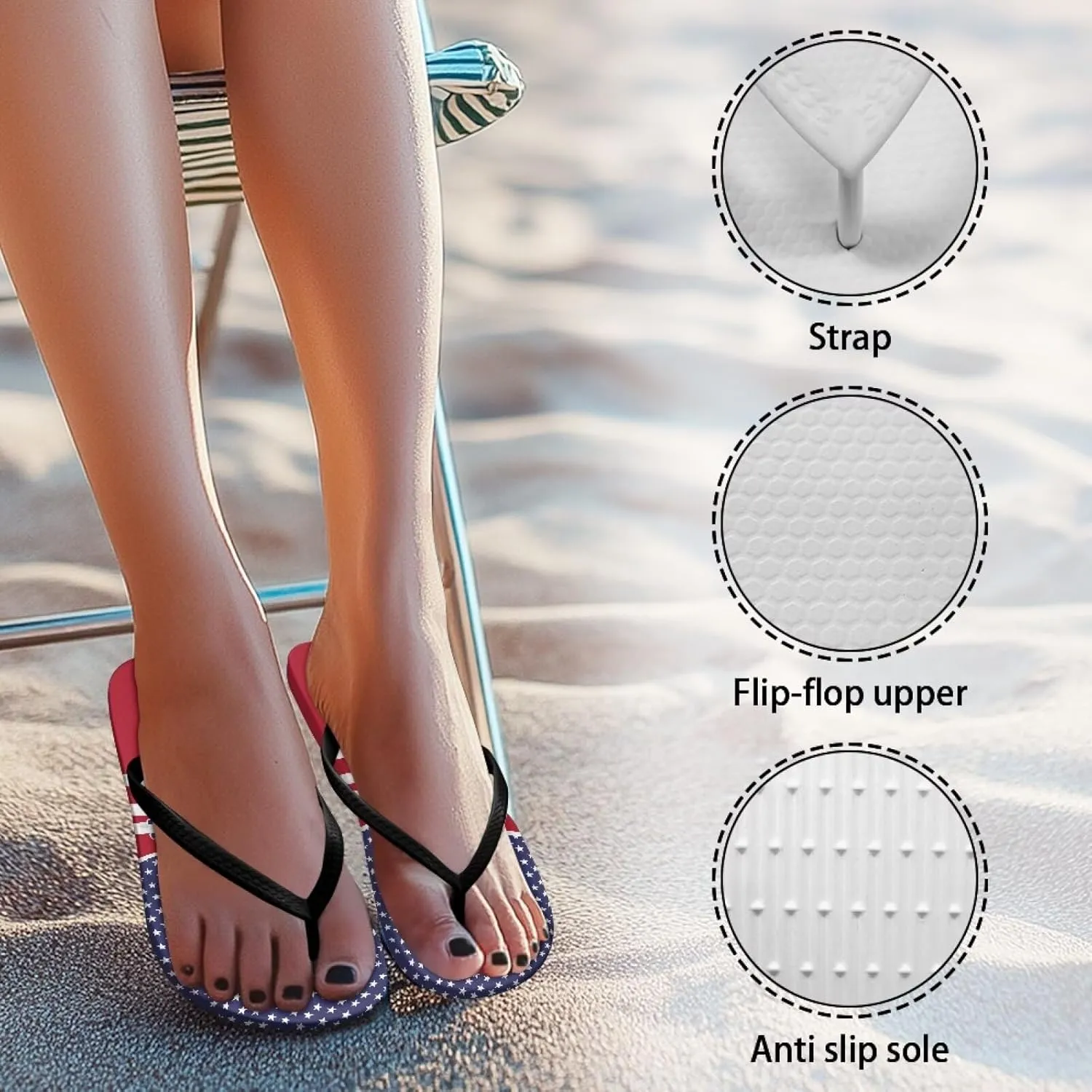 Womens Flip Flops Pillow Soft Shower Shoes with Orthotic Rubber Soles Summer Beach Shoes Cushion Footbed Footwear