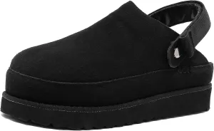 Women’s Genuine Suede Clogs – Platform Mules with Memory Foam, Adjustable Slip-On Sandals, Lightweight Orthopedic Arch Support Sandals, Indoor/Outdoor Slides Footwear