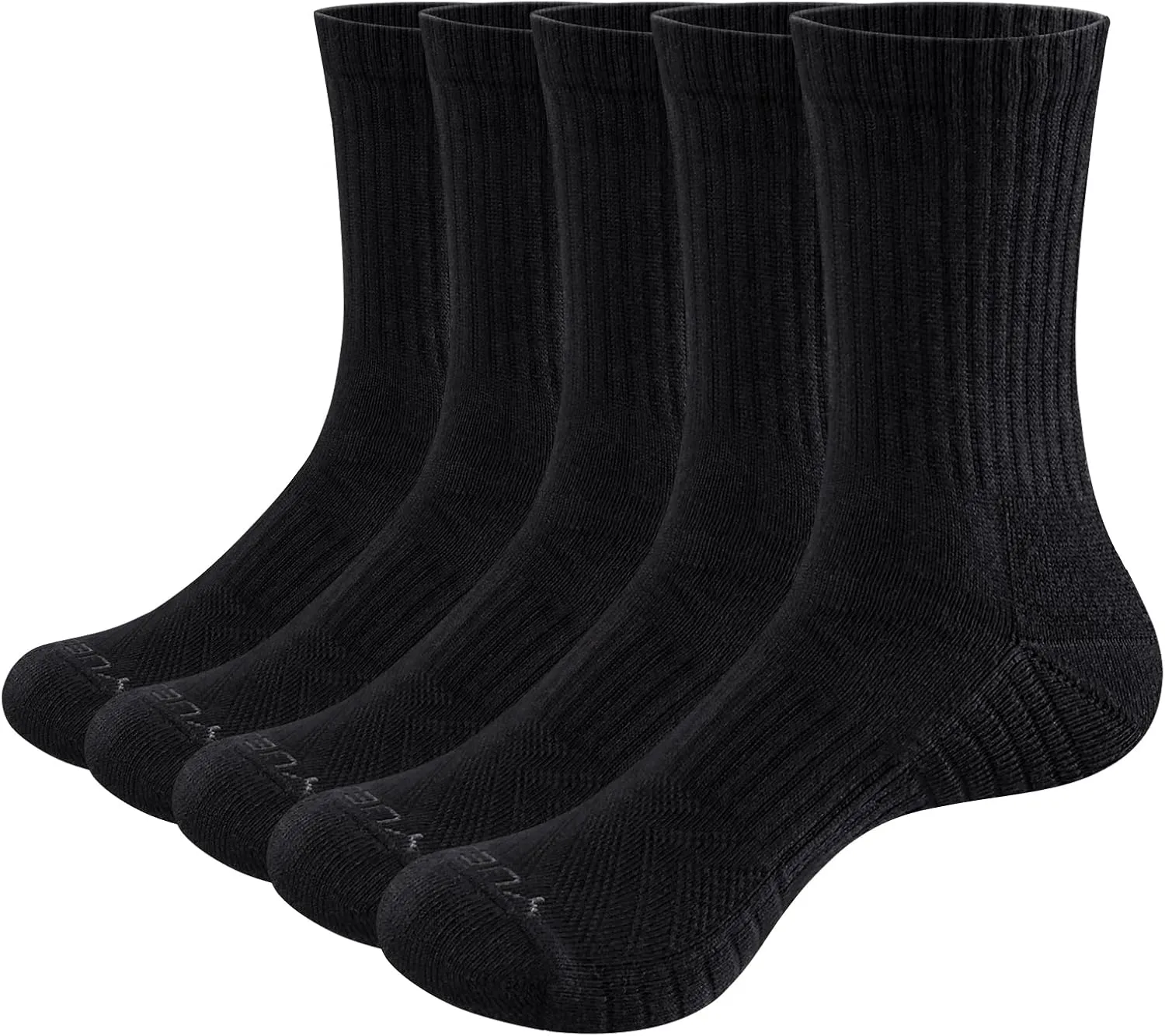 Womens Moisture Wicking Cushioned Cotton Casual Everyday Work Gym Training Athletic Crew Socks for Women, 5 Pairs