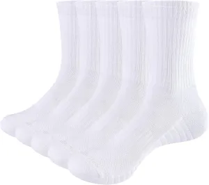 Womens Moisture Wicking Cushioned Cotton Casual Everyday Work Gym Training Athletic Crew Socks for Women, 5 Pairs