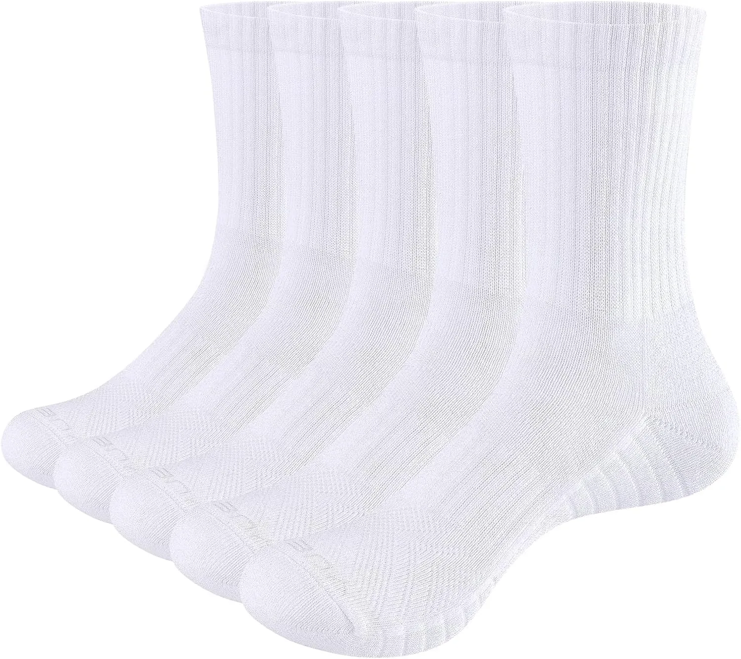 Womens Moisture Wicking Cushioned Cotton Casual Everyday Work Gym Training Athletic Crew Socks for Women, 5 Pairs