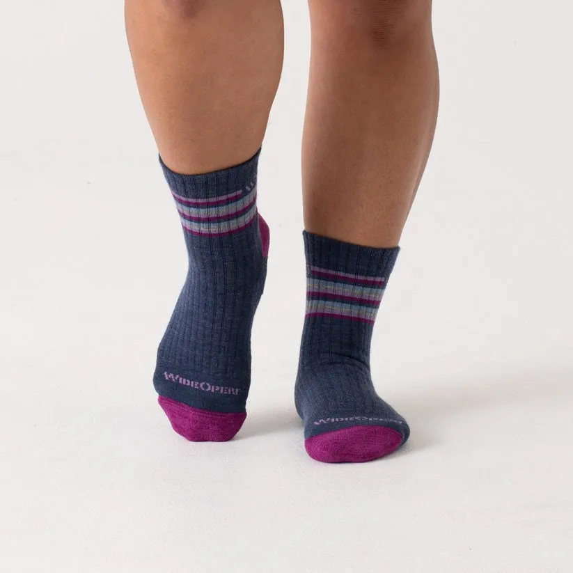 Women's Multi Stripe Cushioned Quarter Sock