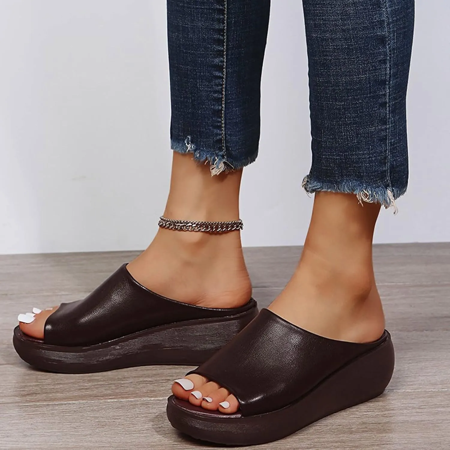 Womens Orthopedic Sandals with Arch Support Wedge Open Toe Ladies Platform Dressy Casual Comfortable Outdoor Shoes