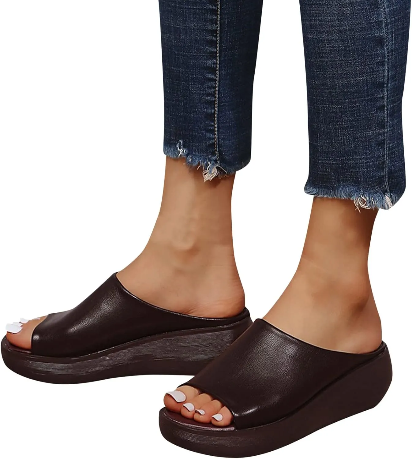 Womens Orthopedic Sandals with Arch Support Wedge Open Toe Ladies Platform Dressy Casual Comfortable Outdoor Shoes