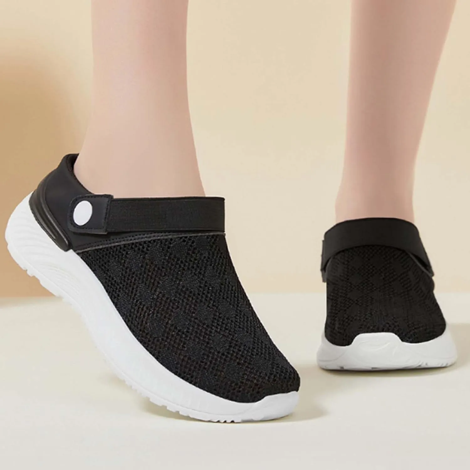 Women's Orthopedic Shoes Summer Breathable Mesh Slippers Lightweight Non Slip Gym Workout Running Shoes Comfortable Arch Support Mules Slip On Walking Clogs with Plantar Fasciitis Soles