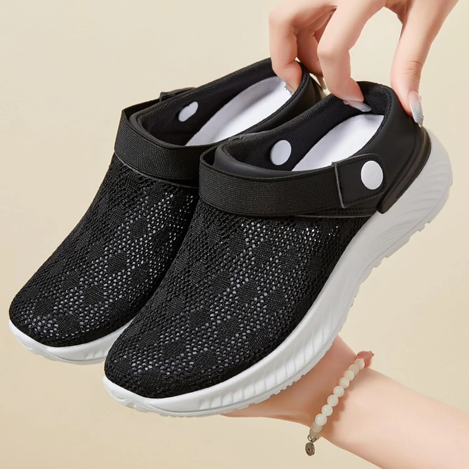 Women's Orthopedic Shoes Summer Breathable Mesh Slippers Lightweight Non Slip Gym Workout Running Shoes Comfortable Arch Support Mules Slip On Walking Clogs with Plantar Fasciitis Soles