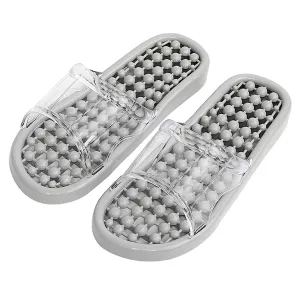 Women's Plastic Flip Flops Slippers House Massage Soft Hollow Bottom Leaky Bath Shower Bath Sandals Bathroom