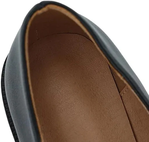 Women's Platform Mary Jane Shoes Vintage Round Toe Buckle Strap Casual Slip-on Walking Shoes