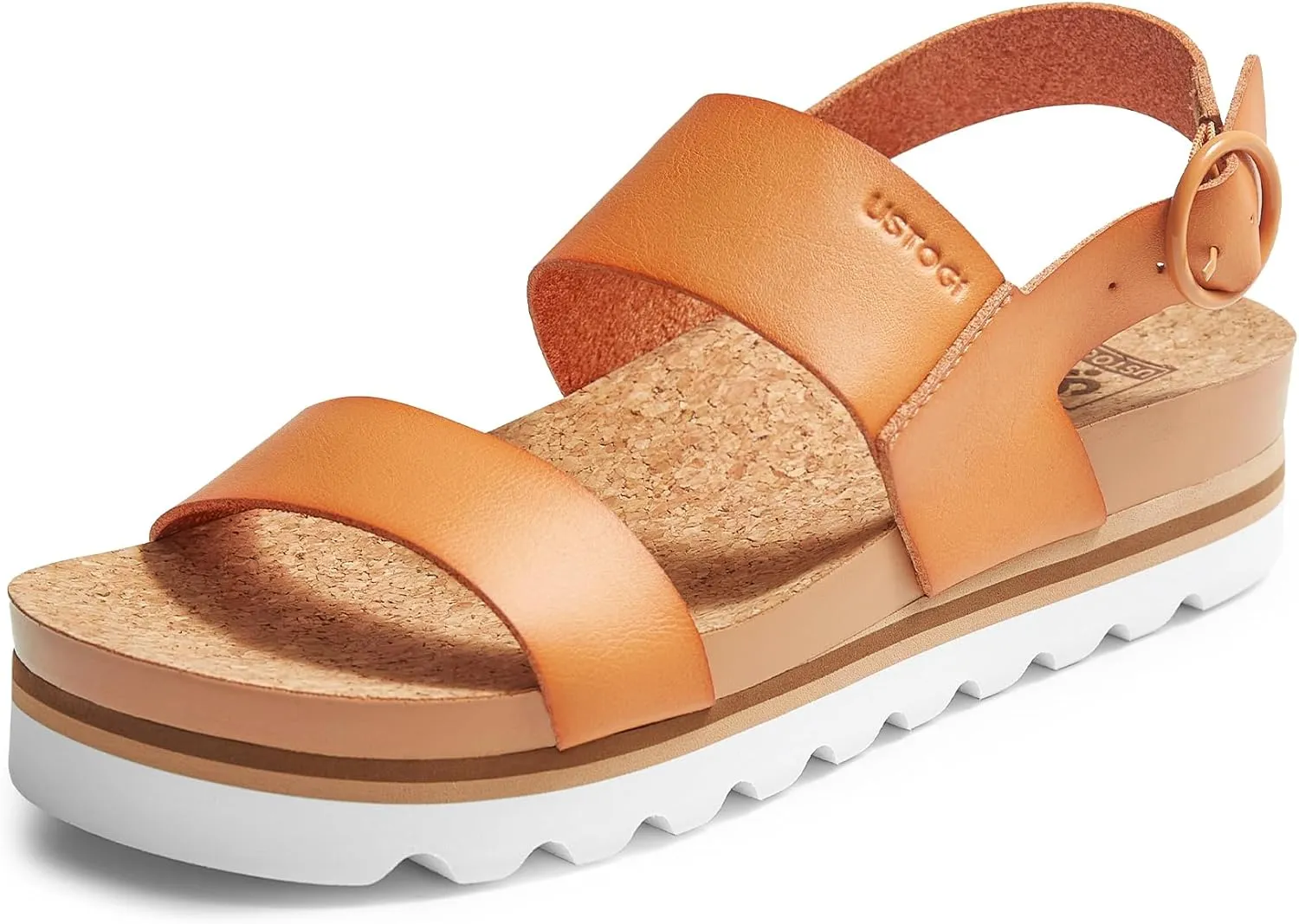 Women's Platform Sandals Arch Support Beach Slides for Woman Orthotic Summer Causal Cork Footbed Adjustable Buckle Elastic Band Cushion Cute Flatform sandalias de mujer