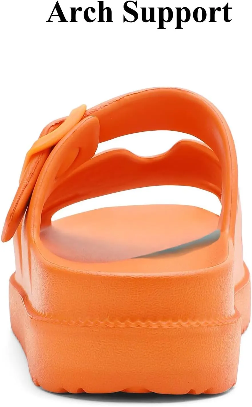 Womens Platform Sandals with Arch Support, Summer Beach Slides Adjustable Buckle, Women Comfort Lightweight Chunky Cushion Slip on H-Strap Sandal