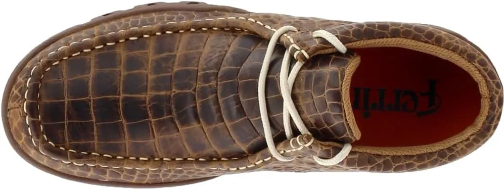 Womens Print Crocodile Belly Rogue Chukka Casual Boots Ankle - Brown