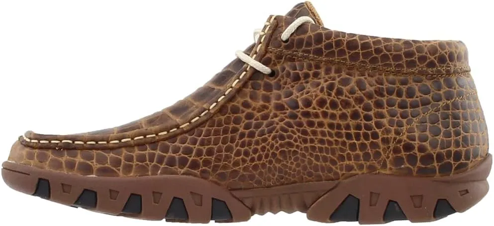 Womens Print Crocodile Belly Rogue Chukka Casual Boots Ankle - Brown