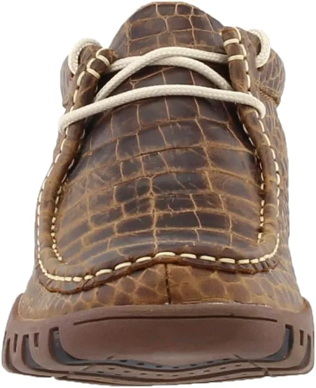 Womens Print Crocodile Belly Rogue Chukka Casual Boots Ankle - Brown