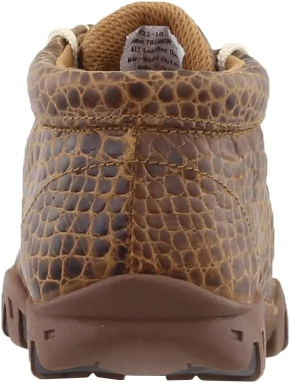 Womens Print Crocodile Belly Rogue Chukka Casual Boots Ankle - Brown