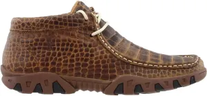 Womens Print Crocodile Belly Rogue Chukka Casual Boots Ankle - Brown