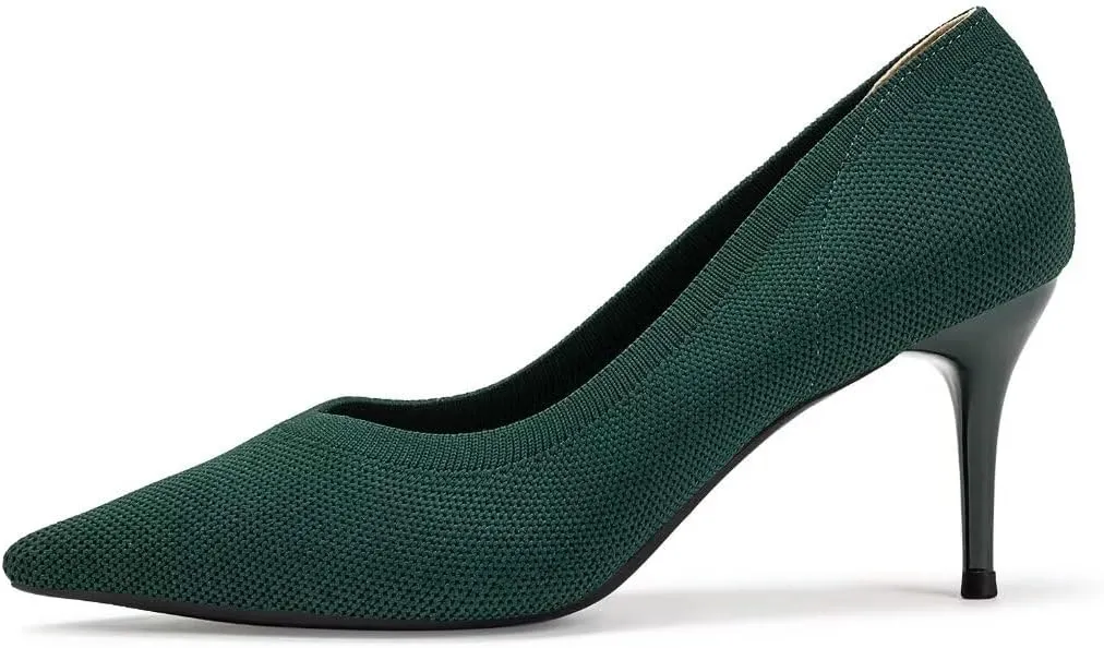 Women's Pumps Pointed Toe Kitten Heel Slip On Dressy Casual Shoes