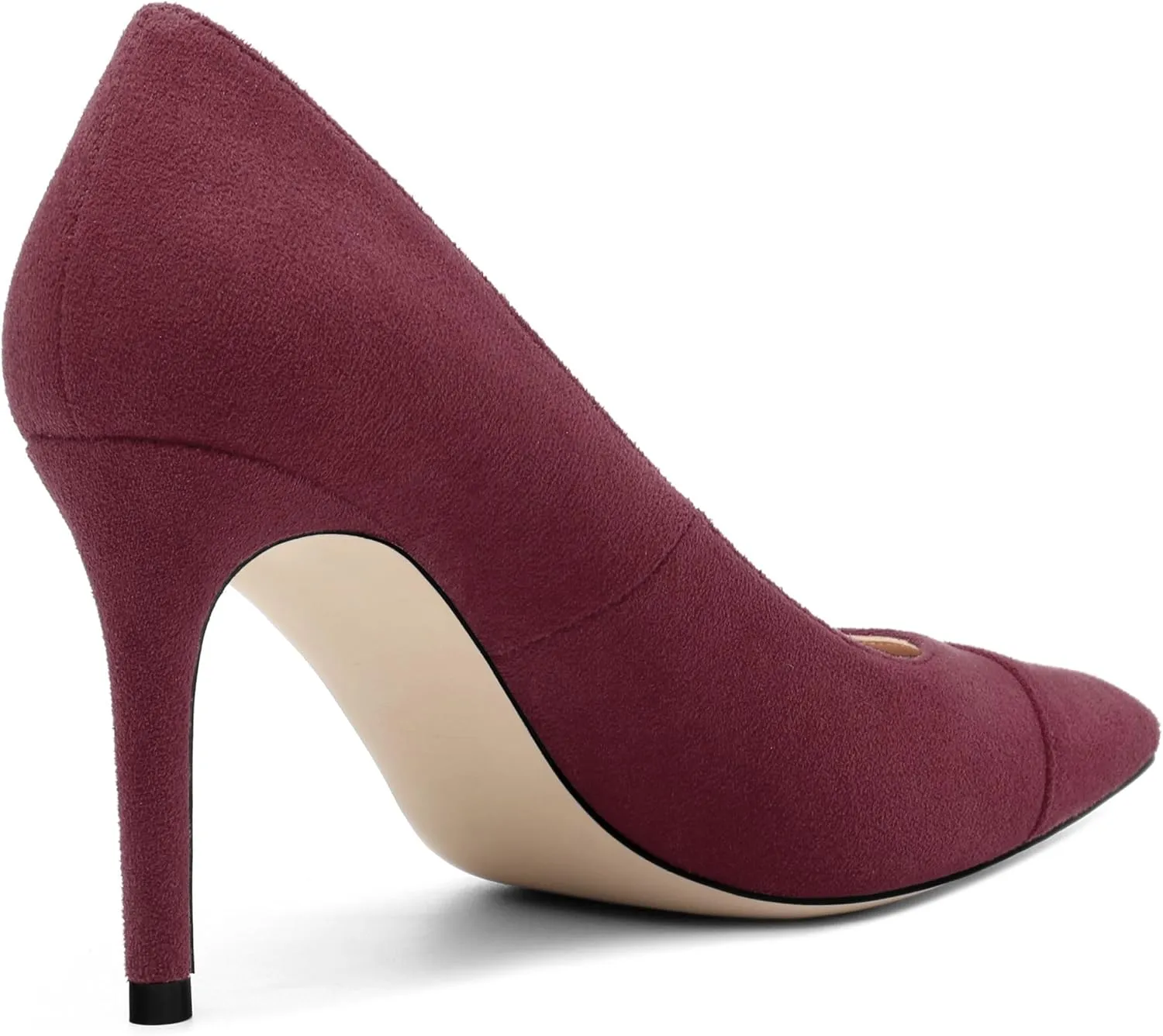 Women's Pumps Slip On High Heels with Pointed Toe Suede 3.25 Inch Stiletto Bridal Party Dress Heels for Casual