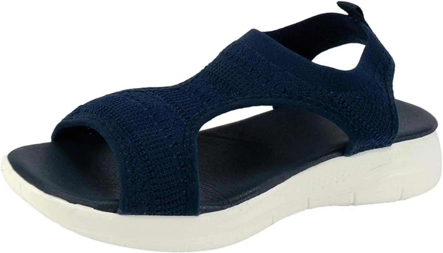 Womens Sandals Comfortable Dressy Knit Hollow Out Mesh Slides Sandals Open Toe Slingback Yoga Mat Non Slip Sandal for All Occasions: Casual, Work, Party