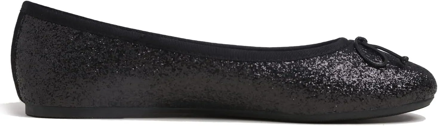 Women's Shiny Ballet Flats Sparkle Memory Foam Cushioned Colorful Glitter