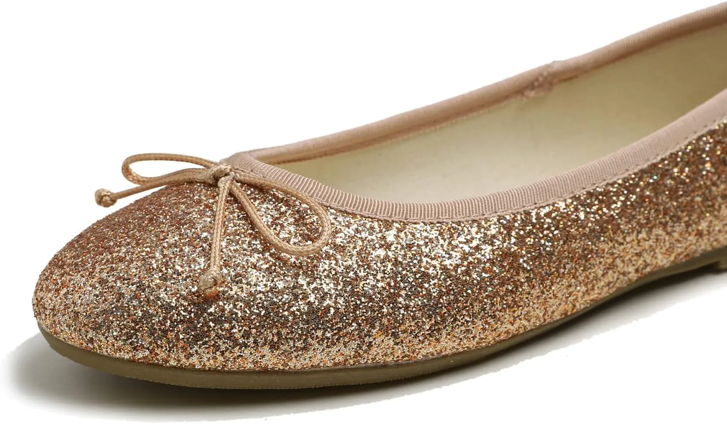 Women's Shiny Ballet Flats Sparkle Memory Foam Cushioned Colorful Glitter