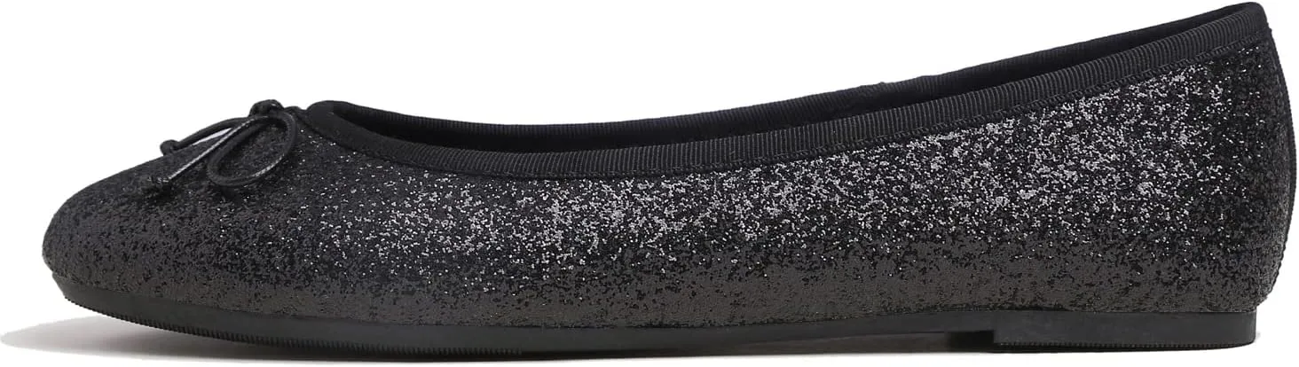 Women's Shiny Ballet Flats Sparkle Memory Foam Cushioned Colorful Glitter