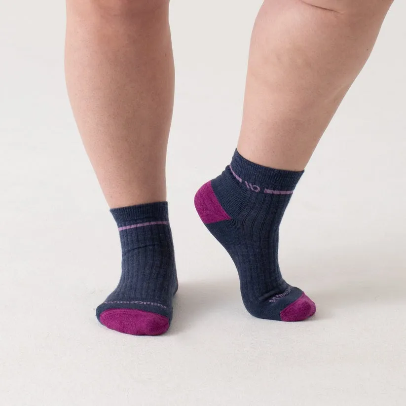 Women's Single Stripe Cushioned Quarter Sock